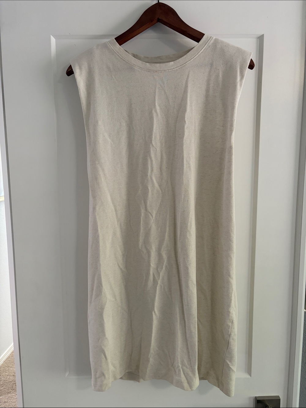 Banana Republic Cream Sleeveless Crewneck Shift Dress